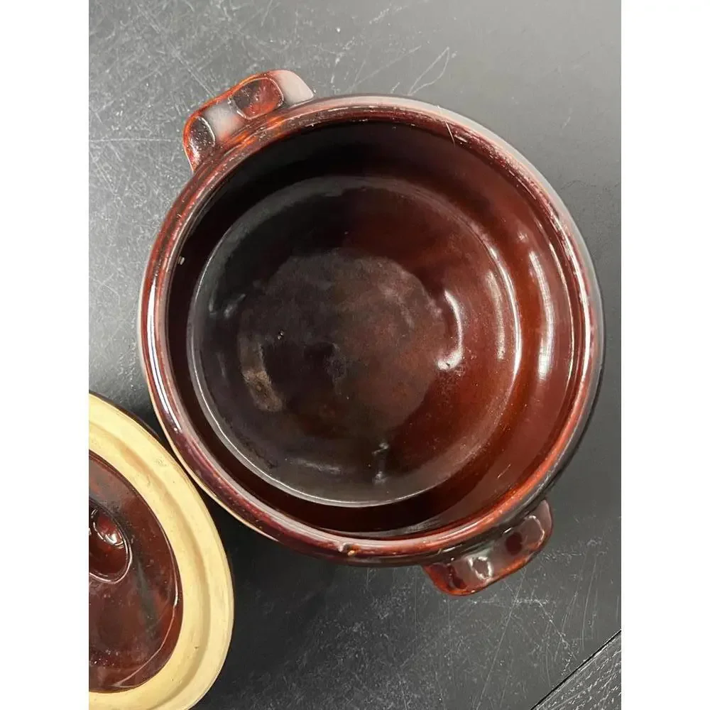 Vintage 1950s Brown Westbend Bean Pot Genuine Stoneware